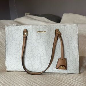 Calvin Klein White and Tan Women's Bag